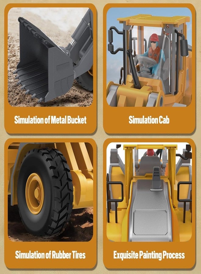 RABJET لعبة شاحنة JCB تعمل بالتحكم عن بعد من رابجيت، 9 قنوات، جرافة معدنية، مقياس 1:20، جرار بناء، 2.4 جيجاهرتز، هدية رائعة للأطفال والكبار - متعدد الألوان - Image 4